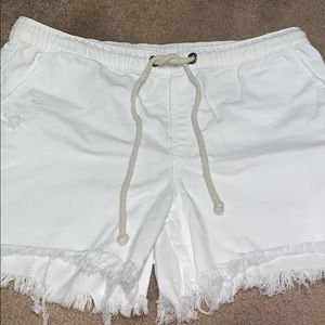 Aerie women’s white denim shorts. XL drawstring.